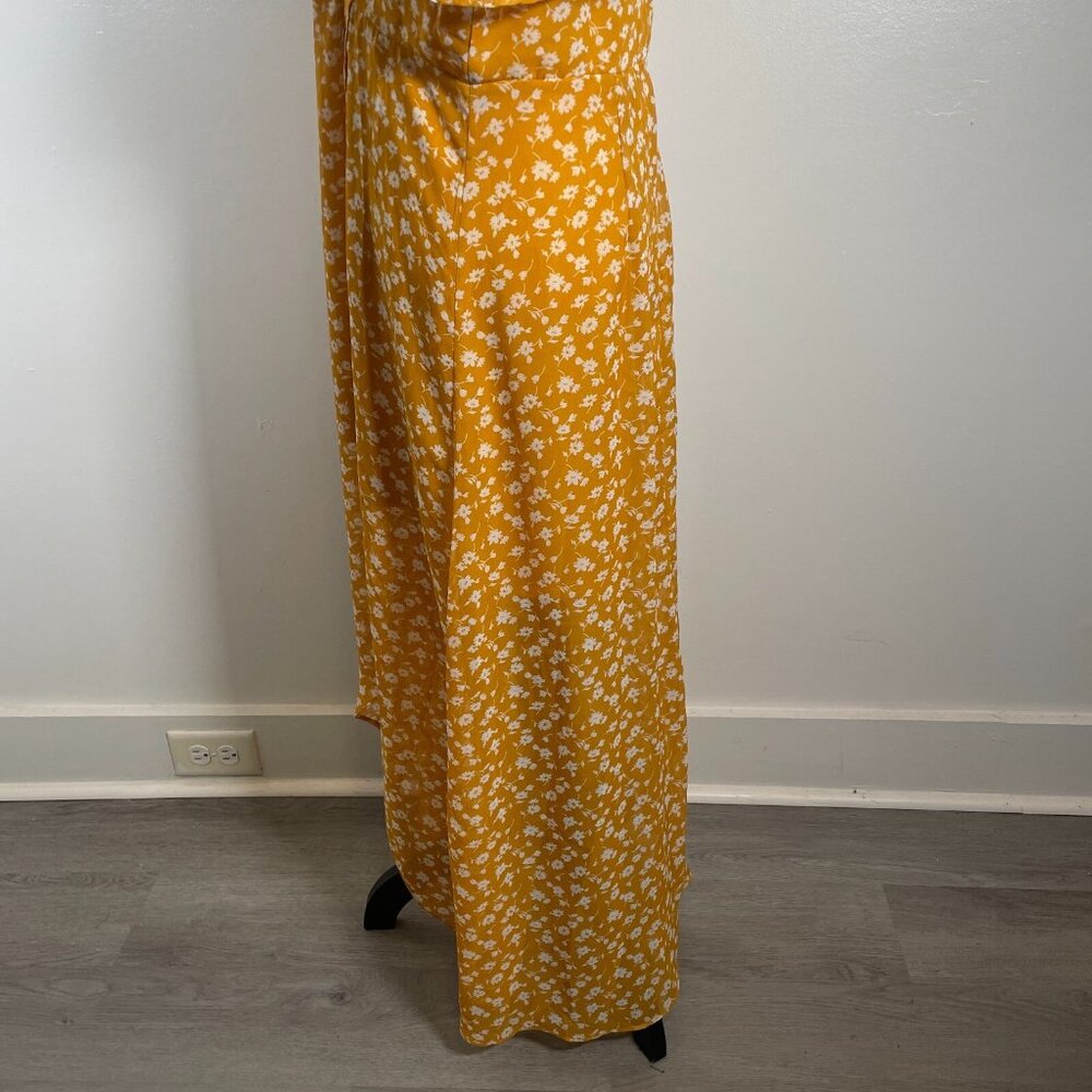 Lulus Midi Dress Women's XL Yellow Floral Print After Bloom Delight Button Front - Picture 8 of 15